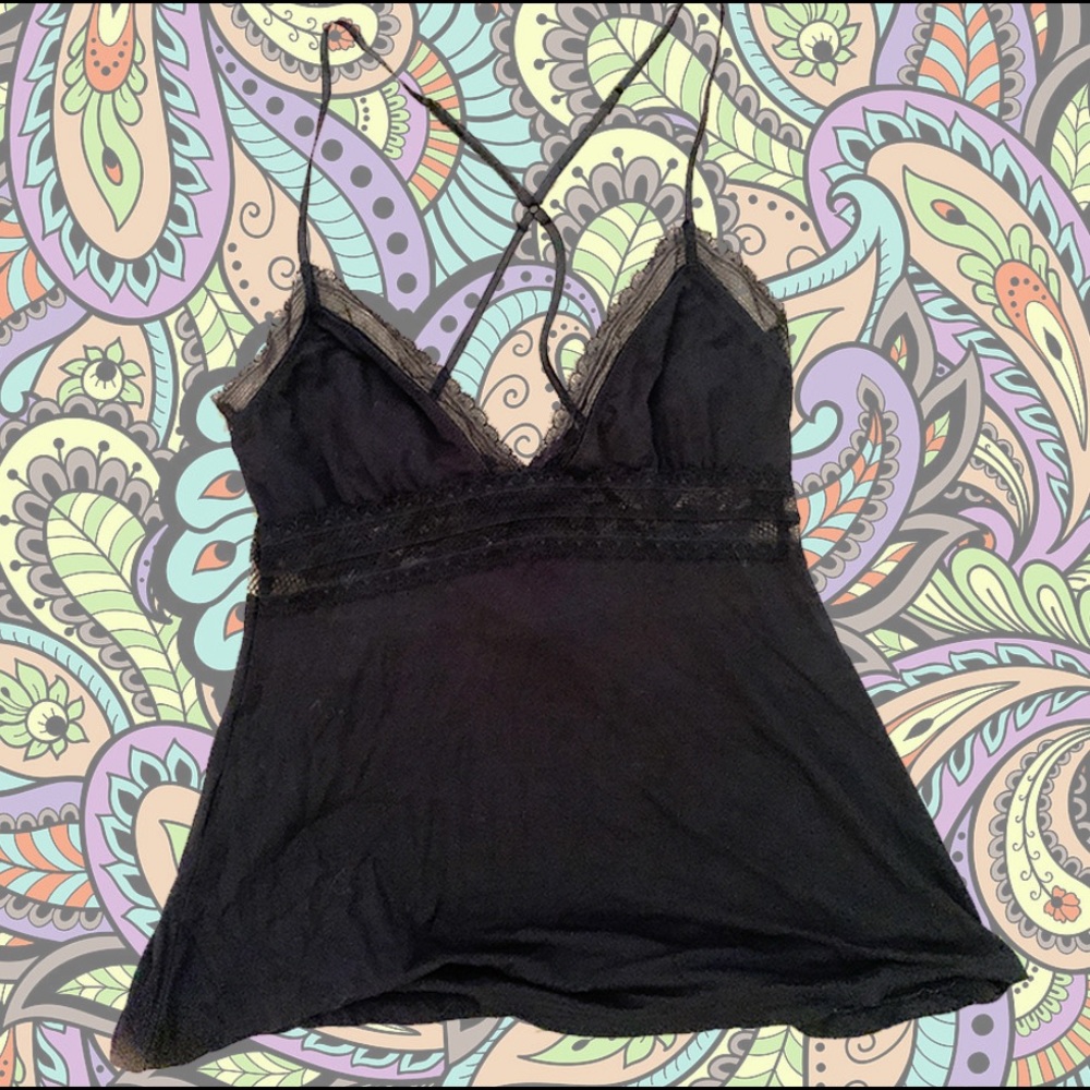 Flattering Victoria's Secret Soft Black Lace Top